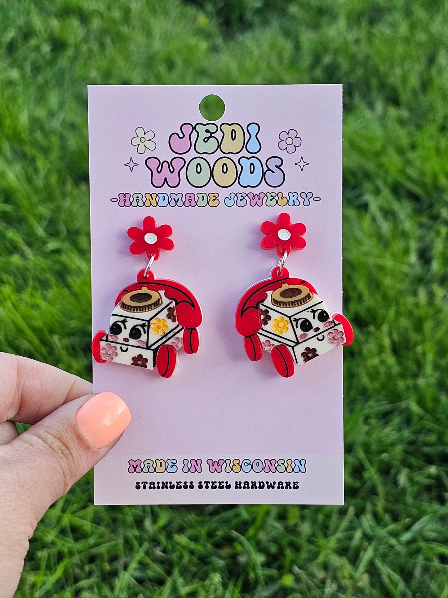 Retro Kids Telephone Multilayered Earrings