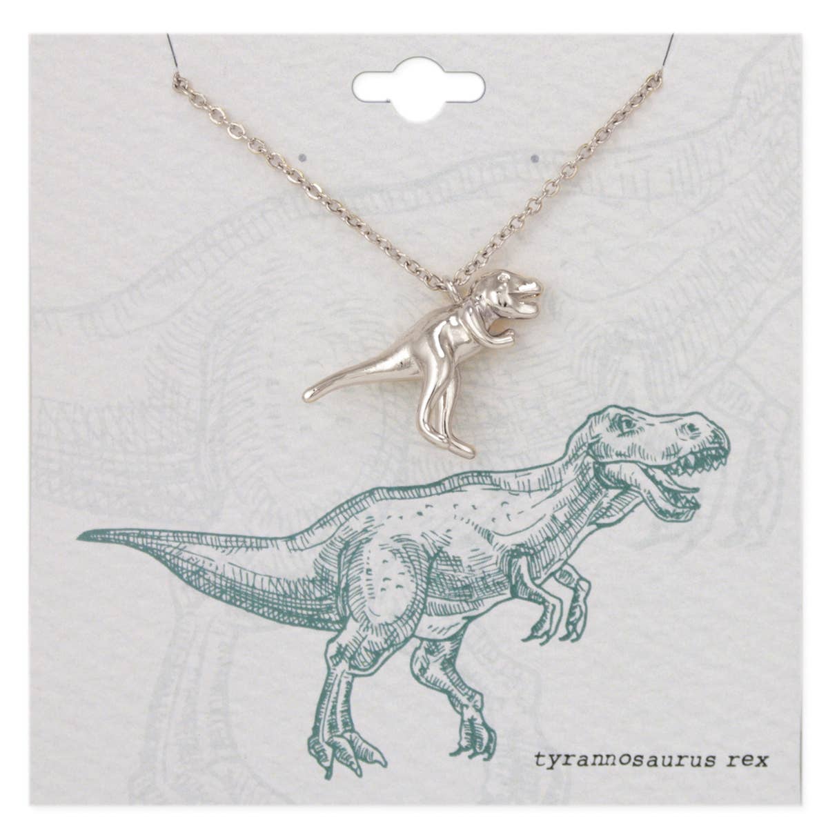 Prehistoric Times Silver Tyrannosaurus Rex Necklace
