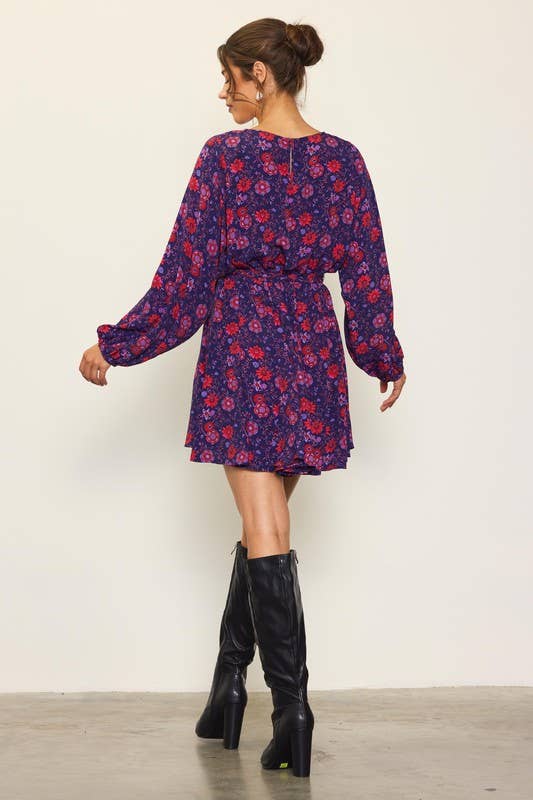 SKIES ARE BLUE - Floral Printed Mini Dress