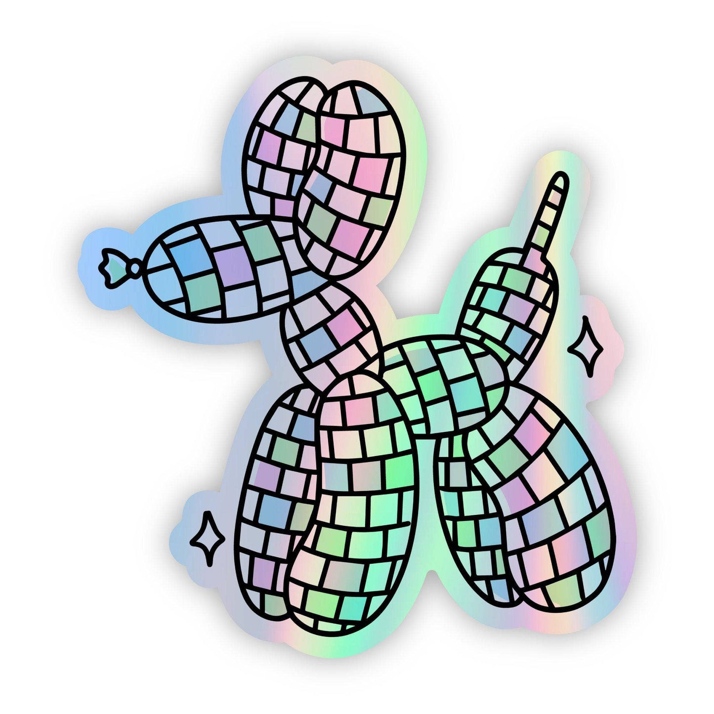 Big Moods - Disco Ball Balloon Dog Holographic Sticker