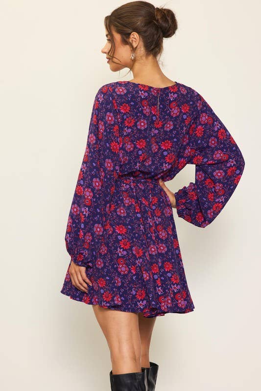 SKIES ARE BLUE - Floral Printed Mini Dress