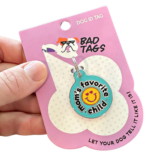 Bad Tags - Dog ID Tag with Personalized QR Code - Mom's Favorite Child 