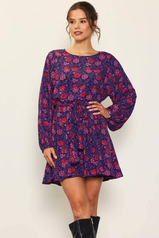 SKIES ARE BLUE - Floral Printed Mini Dress
