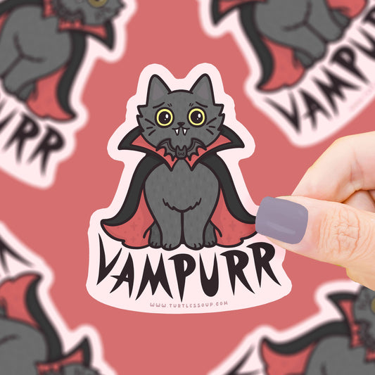 Vampurr Kitty Halloween Vinyl Sticker