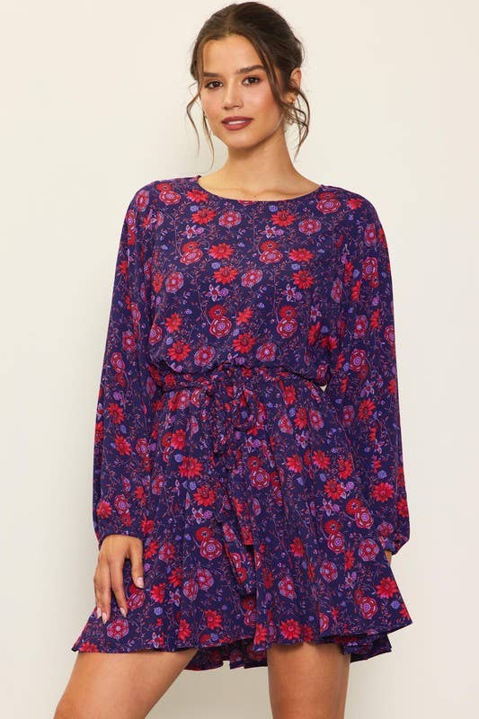 SKIES ARE BLUE - Floral Printed Mini Dress