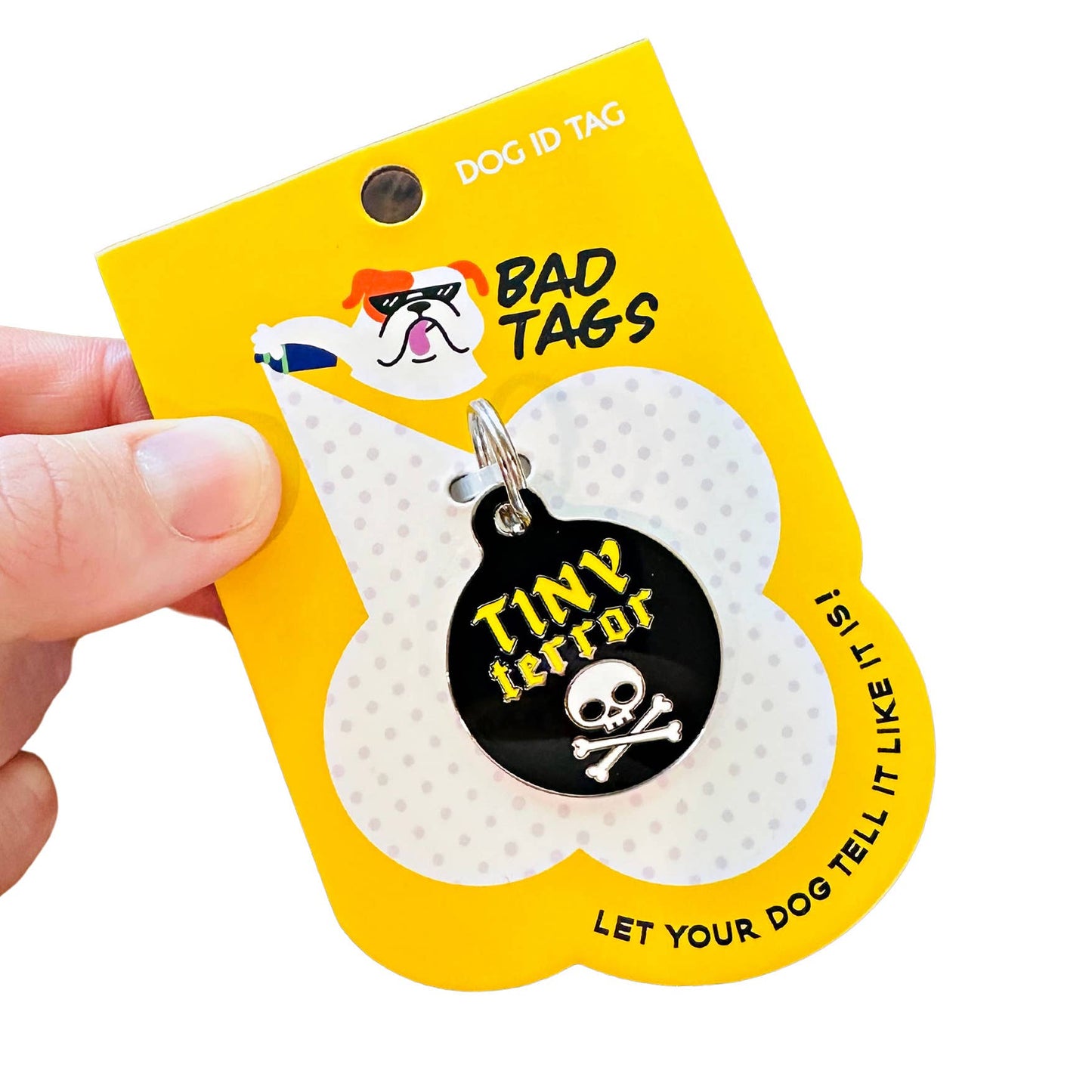 Bad Tags - Dog ID Tag with Personalized QR Code - Tiny Terror ☠️ 