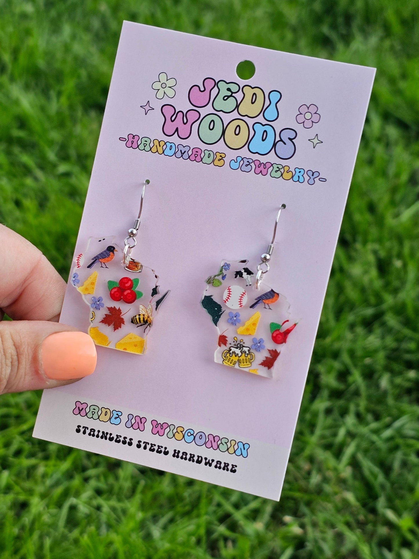 Wisconsin Shaped  Icon Earrings