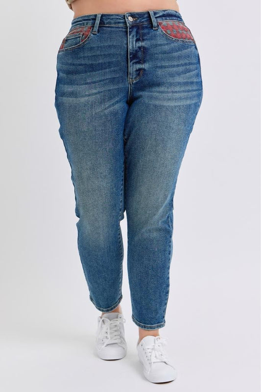 Plaid Patch Slim - Judy Blue