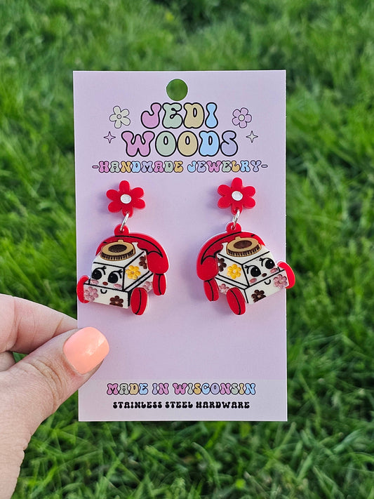 Retro Kids Telephone Multilayered Earrings