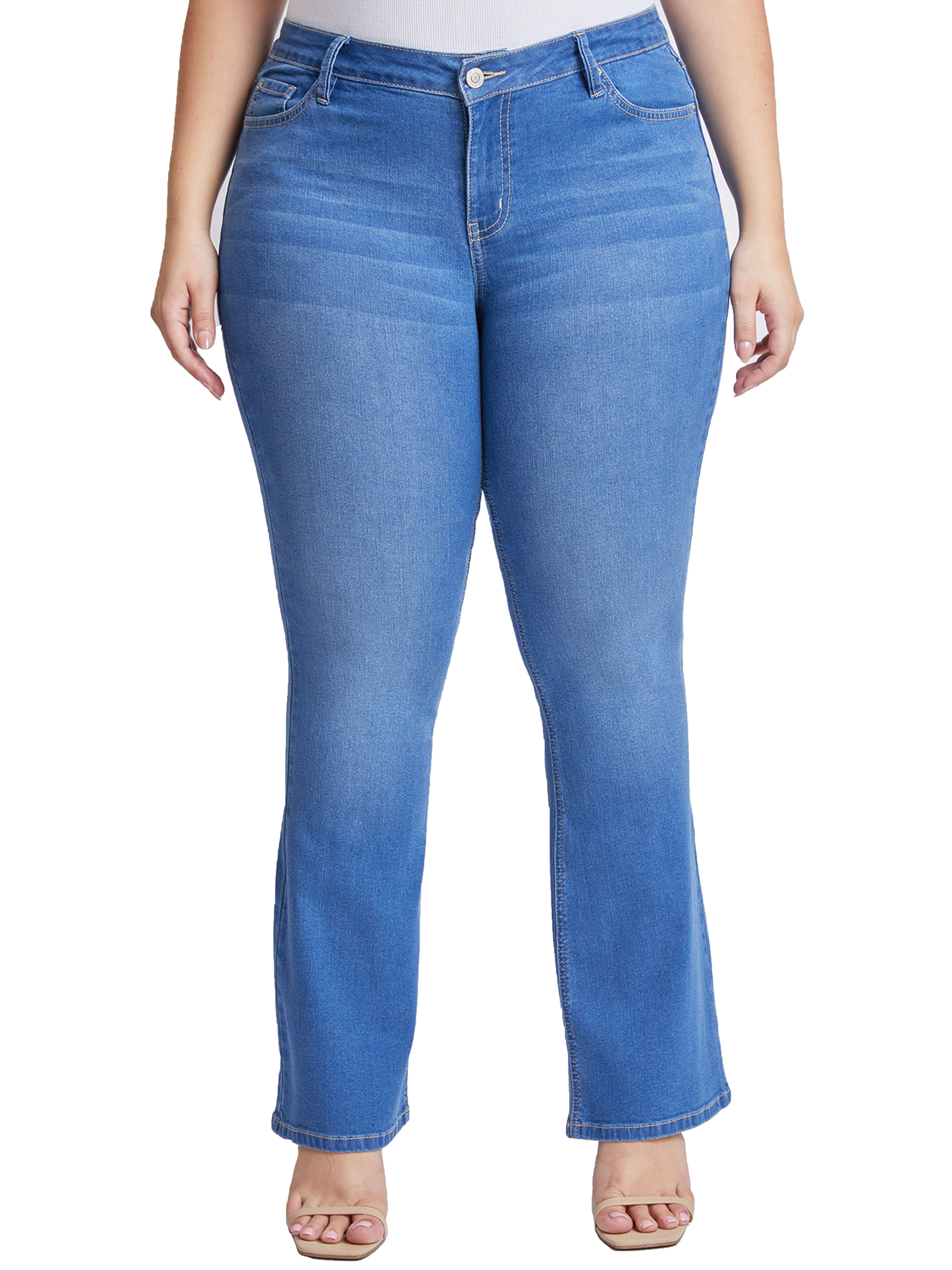 Plus Size Sustainable Mid Rise Bootcut Jeans
