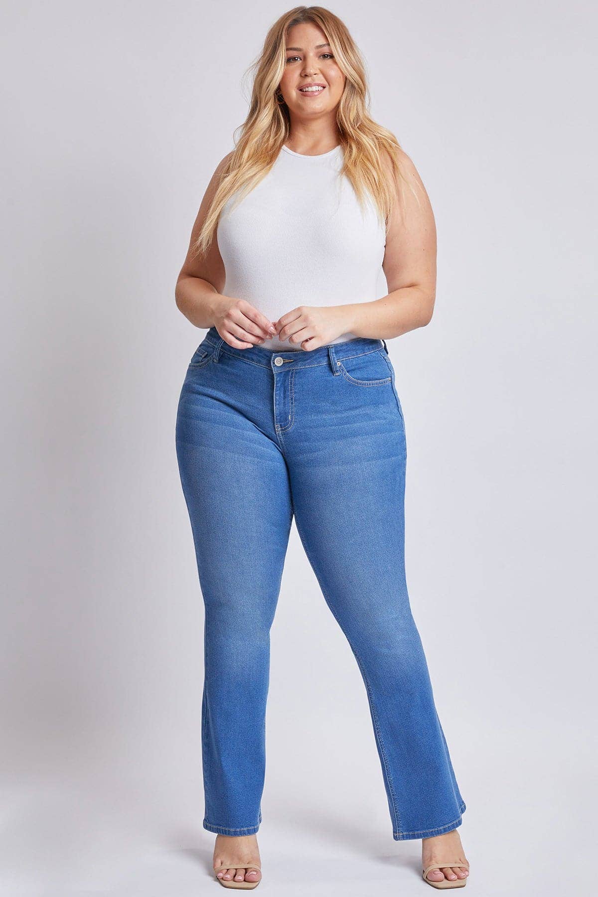 Plus Size Sustainable Mid Rise Bootcut Jeans
