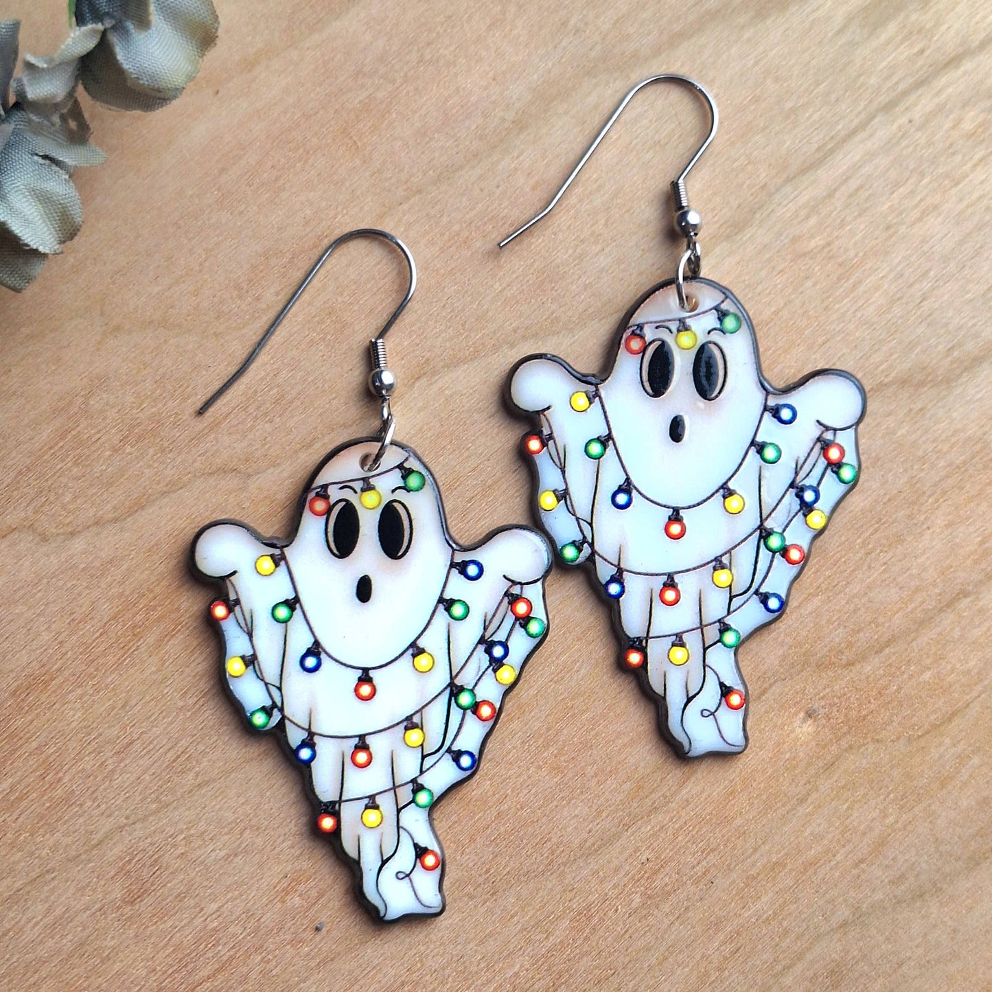 Christmas Light Ghost Earrings