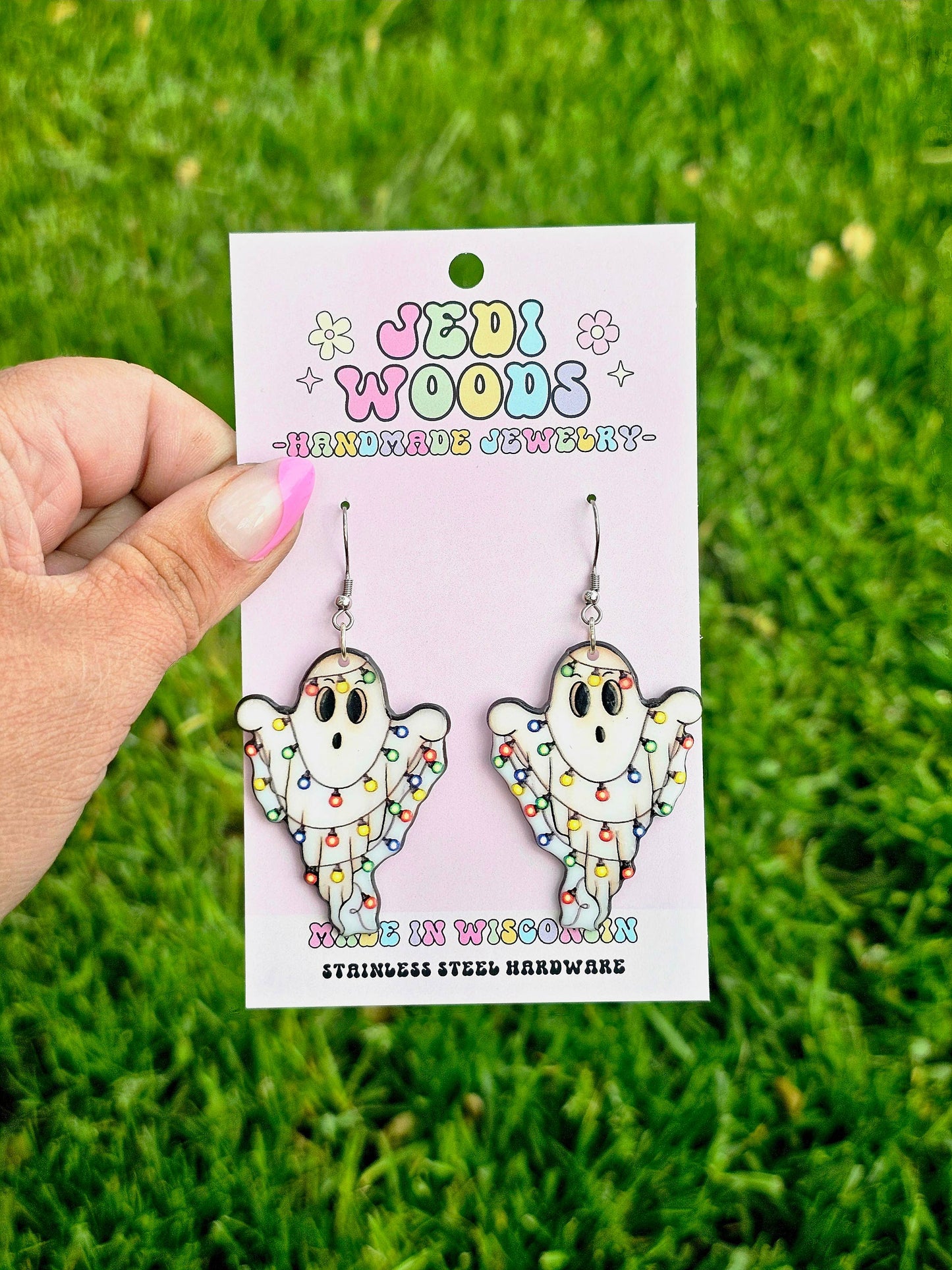 Christmas Light Ghost Earrings