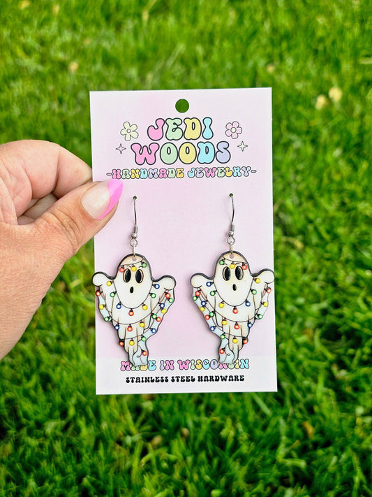 Christmas Light Ghost Earrings