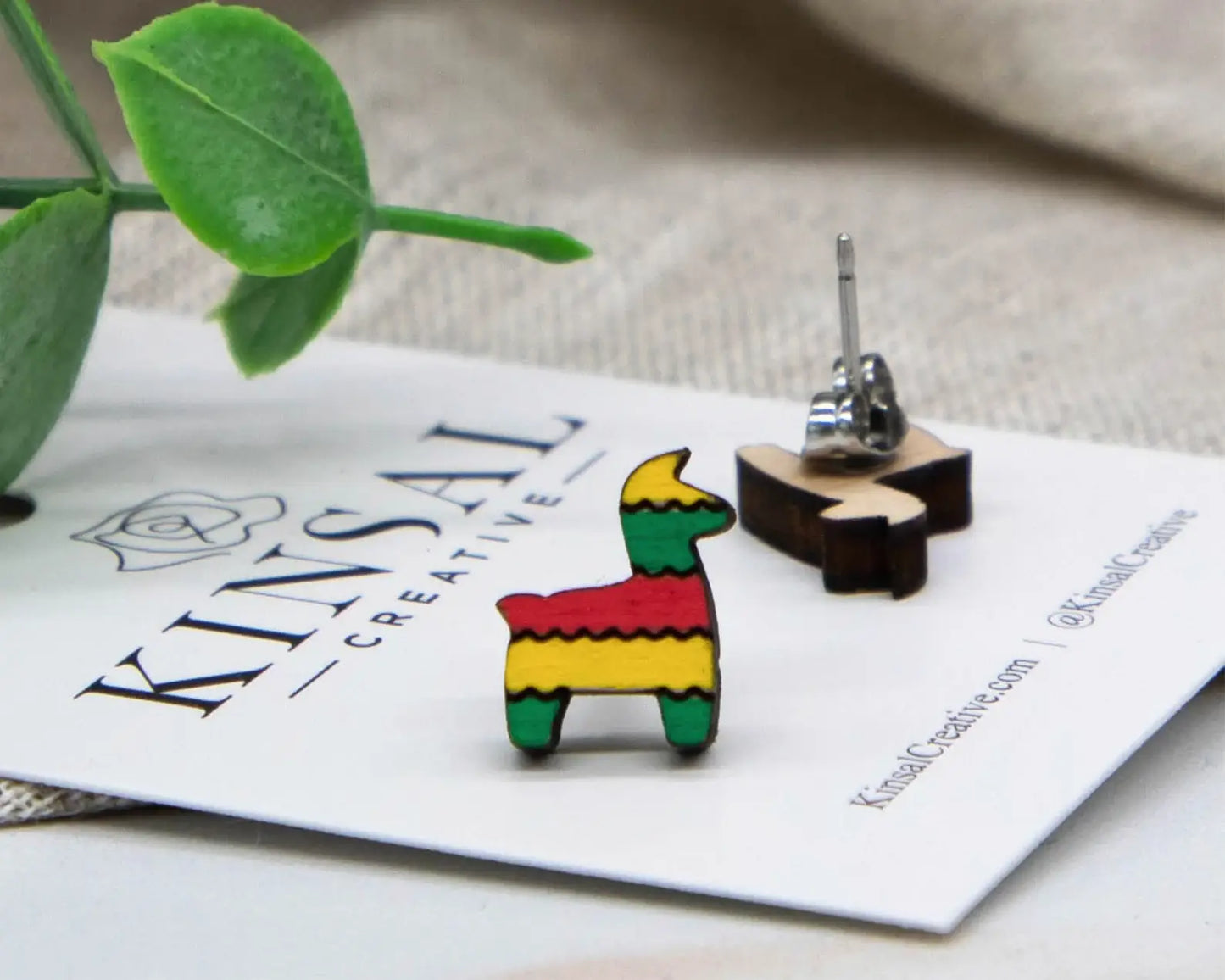 Piñata Wood Stud Earrings