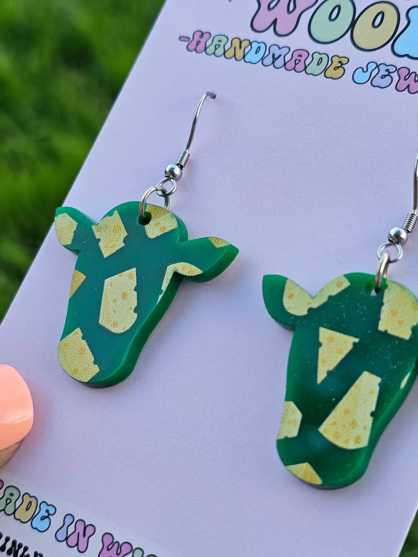Dairy Cheese Cow Earrings