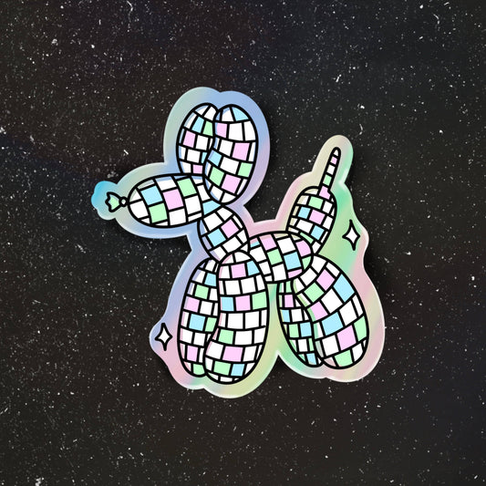 Big Moods - Disco Ball Balloon Dog Holographic Sticker