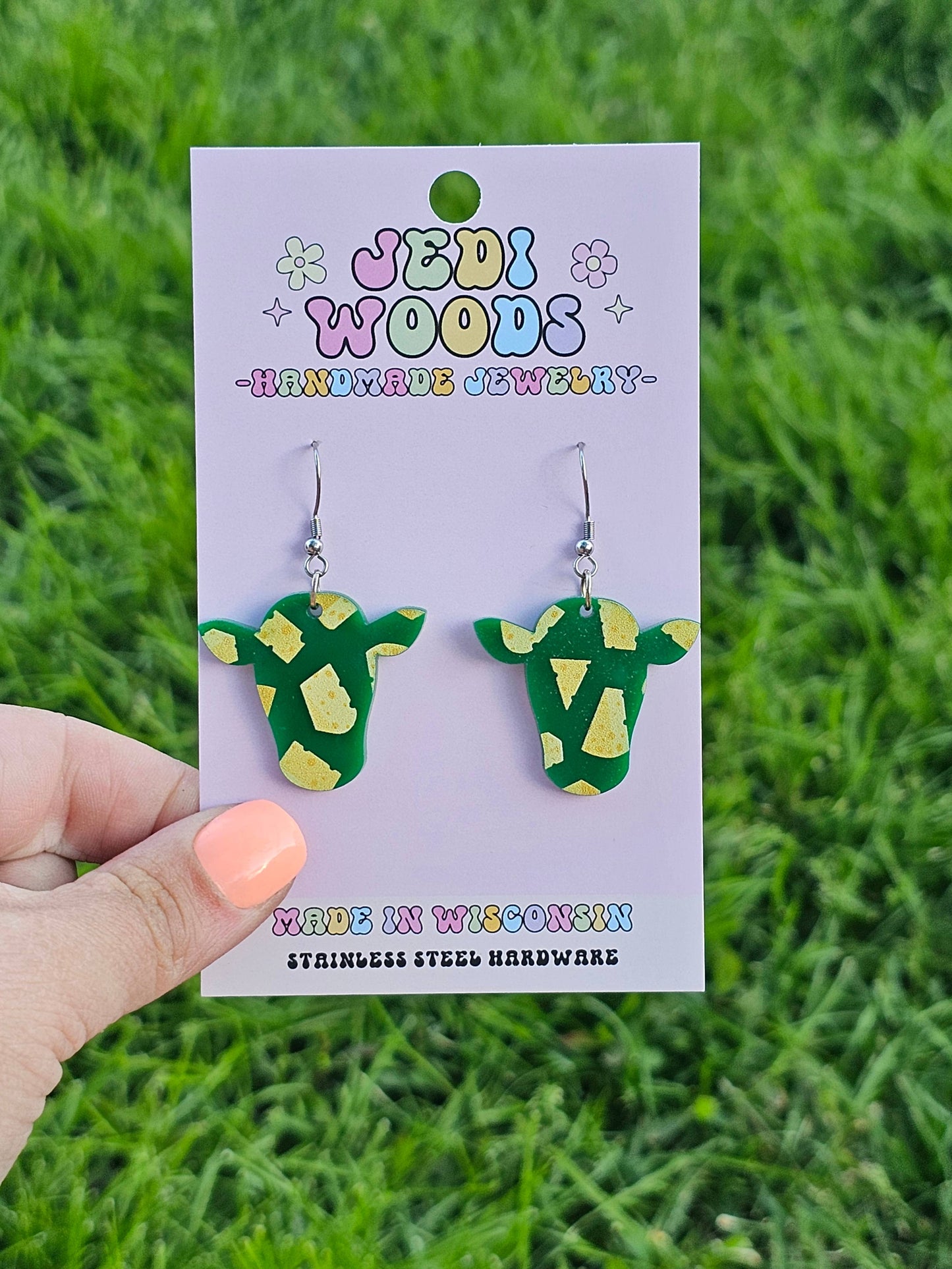 Dairy Cheese Cow Earrings