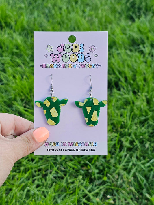 Dairy Cheese Cow Earrings