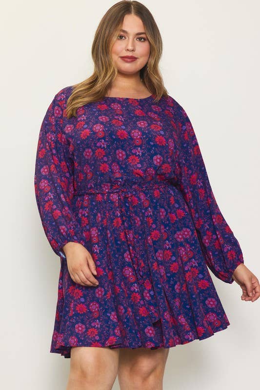SKIES ARE BLUE - Plus Size Flare Bottom Dress