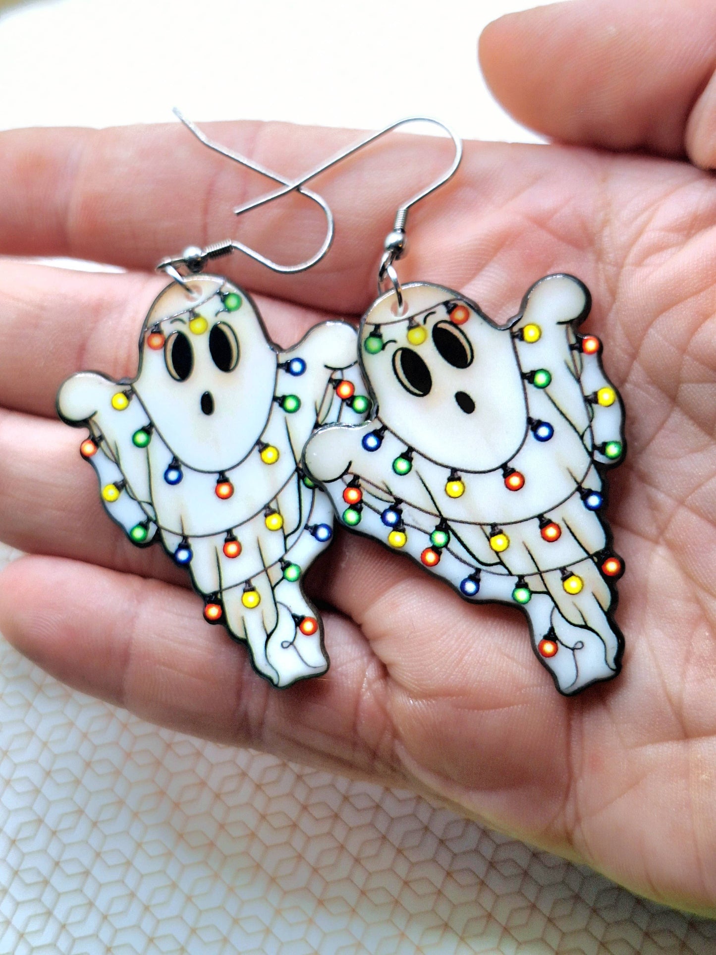 Christmas Light Ghost Earrings