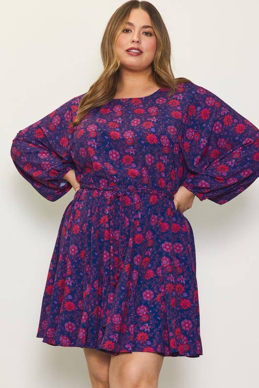 SKIES ARE BLUE - Plus Size Flare Bottom Dress