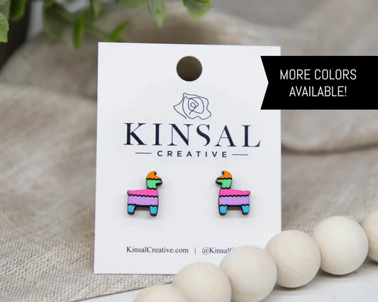 Piñata Wood Stud Earrings