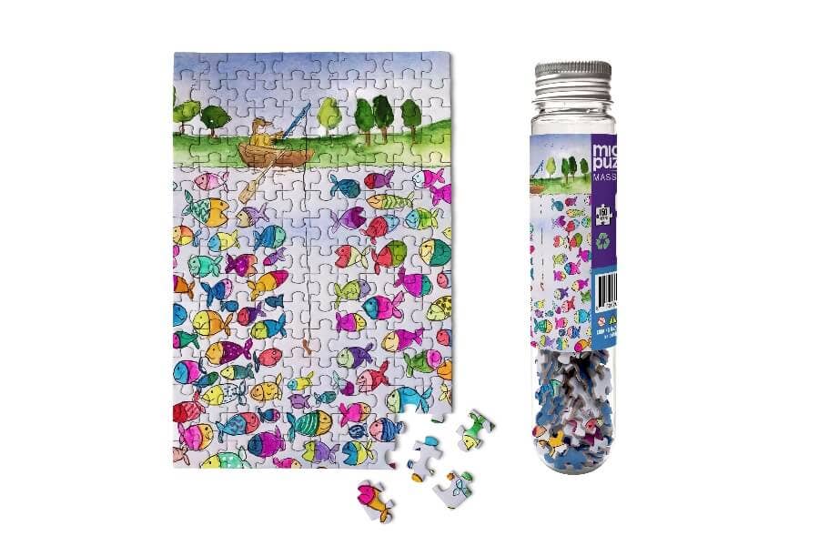 Micro Puzzles - Gone Fishing MicroPuzzle - Mini Jigsaw Puzzle gift for Dad