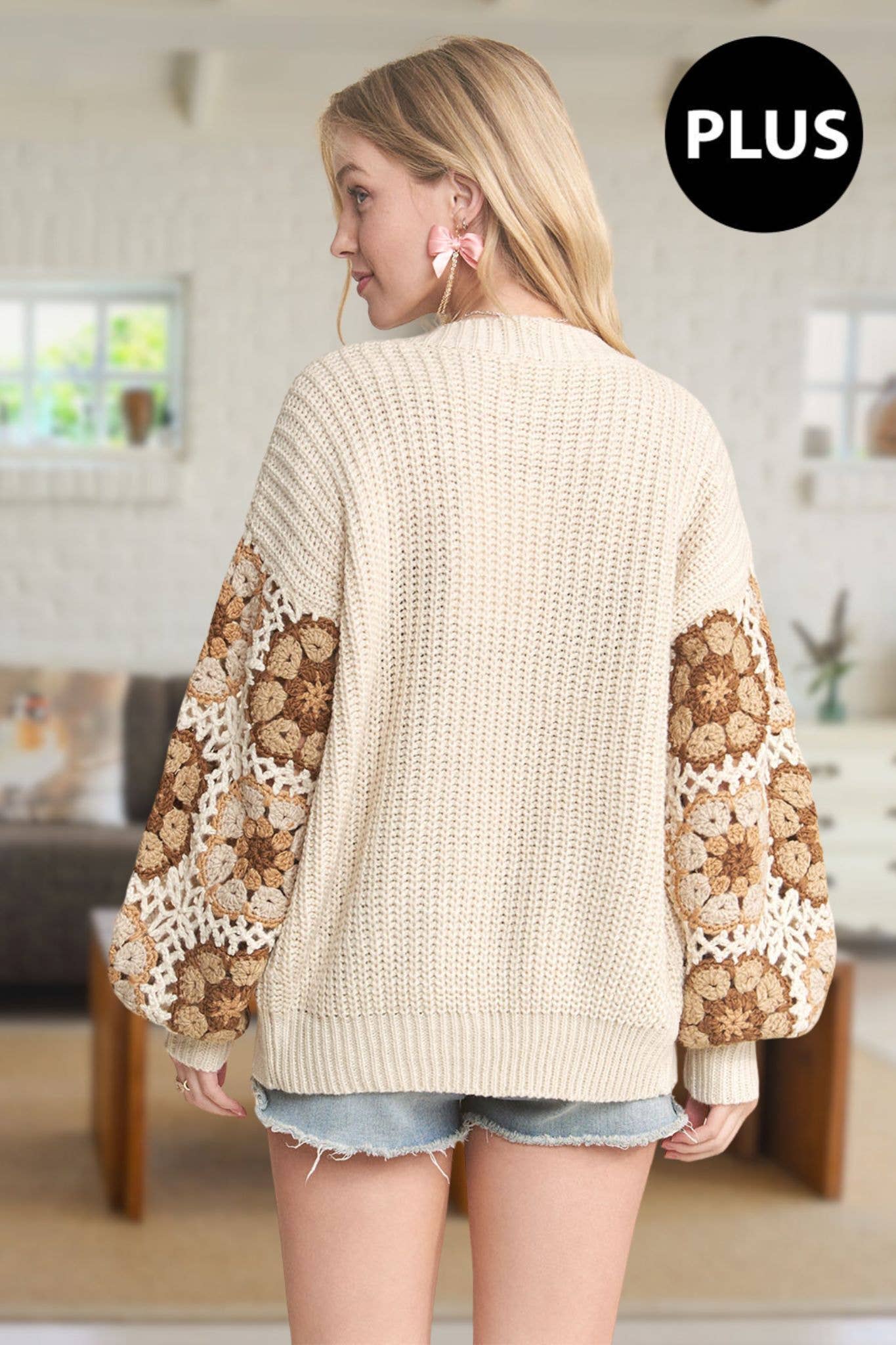 CROCHET CARDIGAN - Plus Size