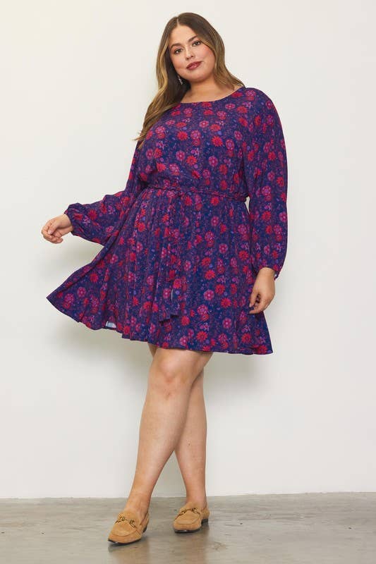 SKIES ARE BLUE - Plus Size Flare Bottom Dress