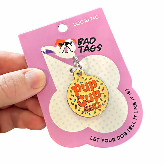 Bad Tags - Dog ID Tag with Personalized QR Code - Pup Cup addict