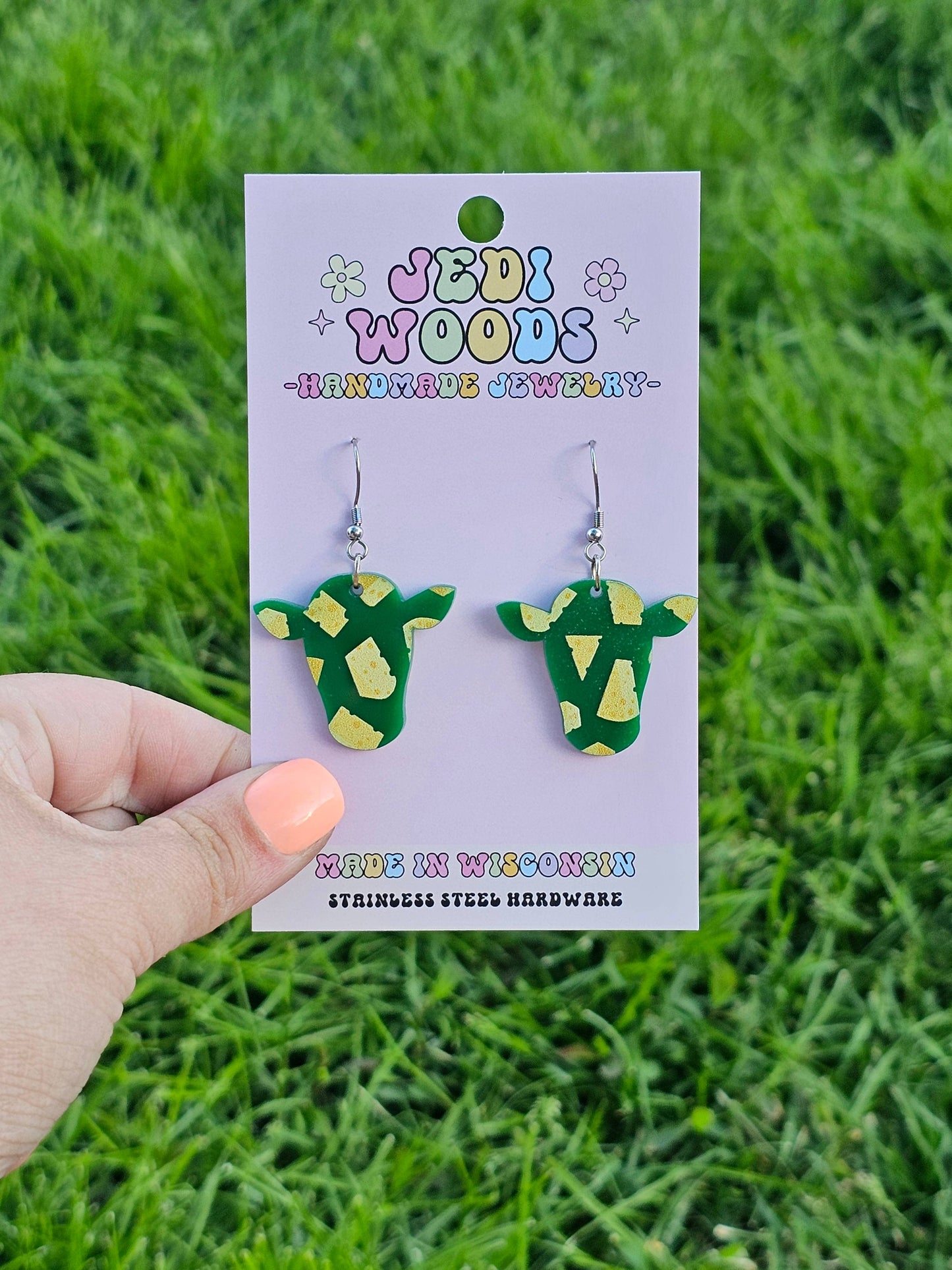 Dairy Cheese Cow Earrings