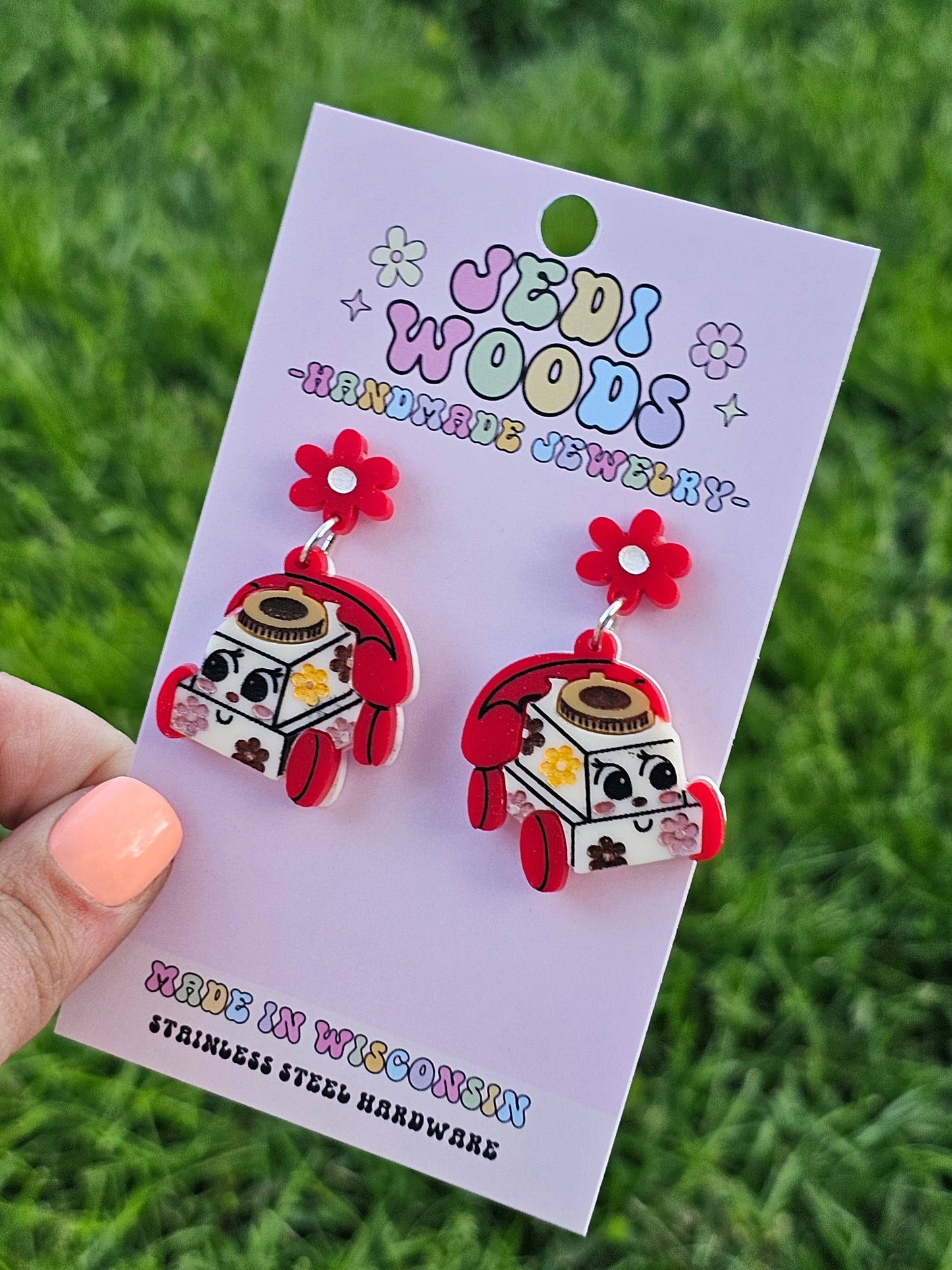 Retro Kids Telephone Multilayered Earrings