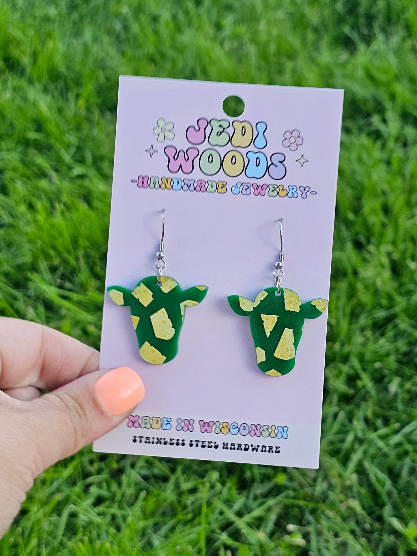 Dairy Cheese Cow Earrings