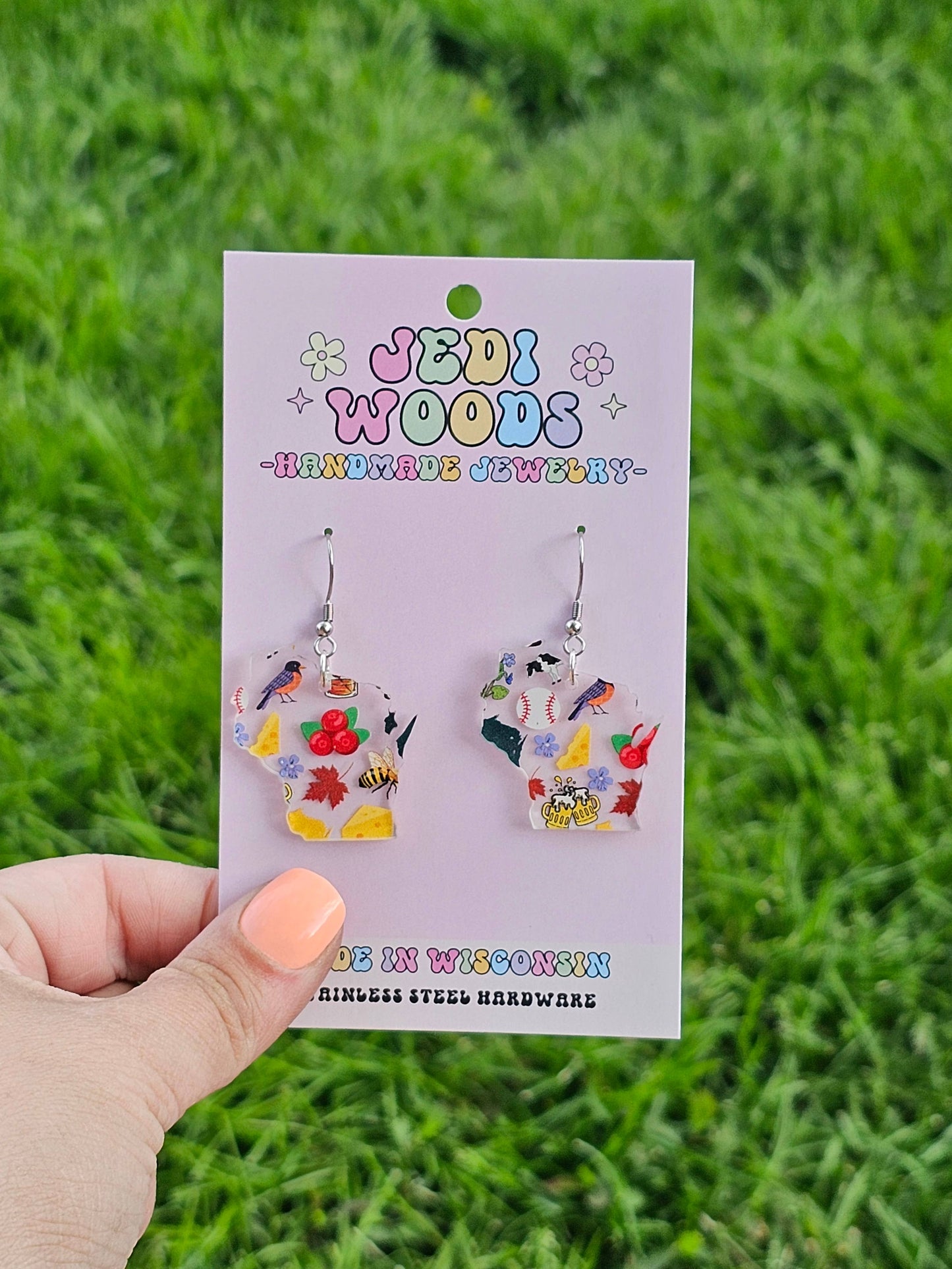 Wisconsin Shaped  Icon Earrings