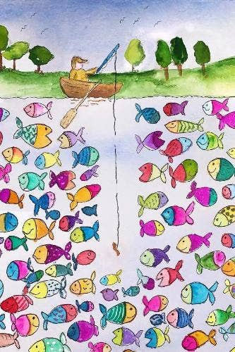 Micro Puzzles - Gone Fishing MicroPuzzle - Mini Jigsaw Puzzle gift for Dad
